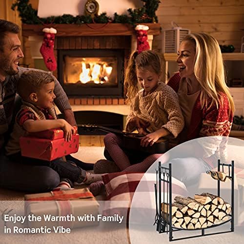s afstar 30” firewood rack, fireplace log holder shown in use
