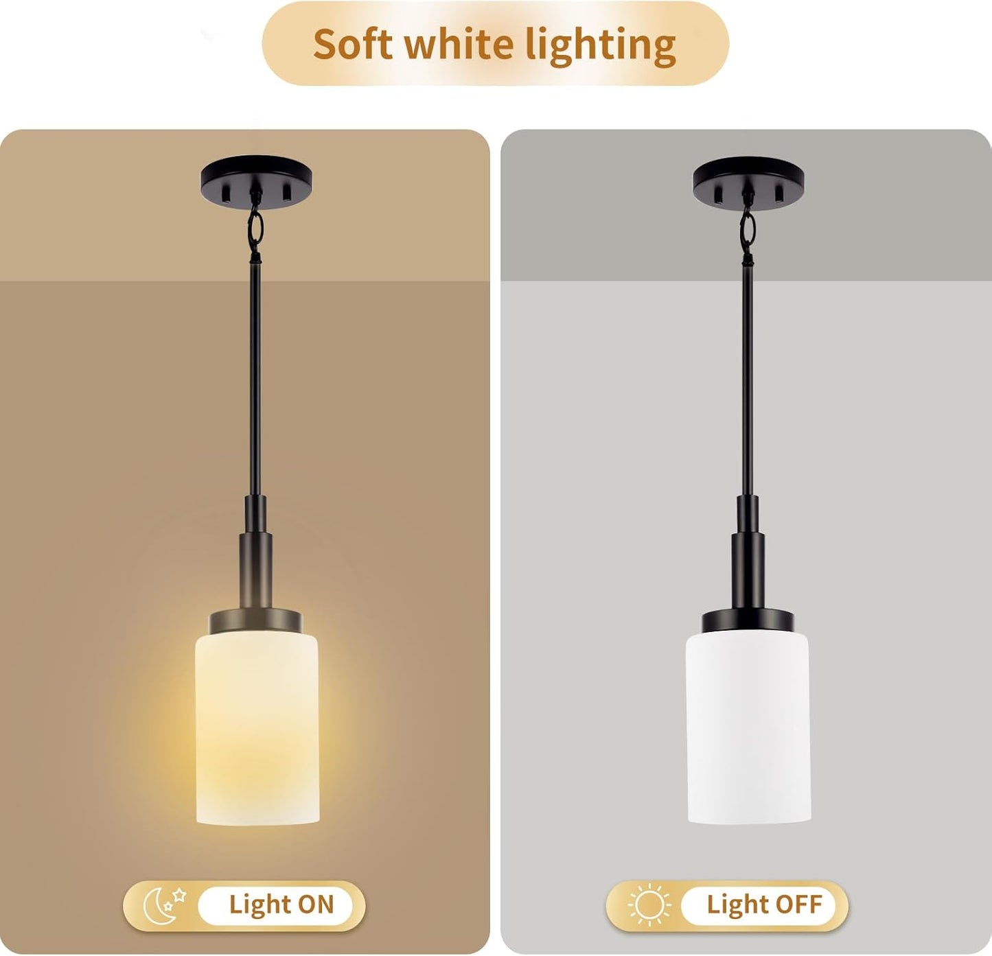 3 Pack Frosted Opal White Glass Lamp Shade, Lip-less Cylinder Glass Light Fixture Cover, Replacement Globe for Chandelier, Pendant, Vanity Light