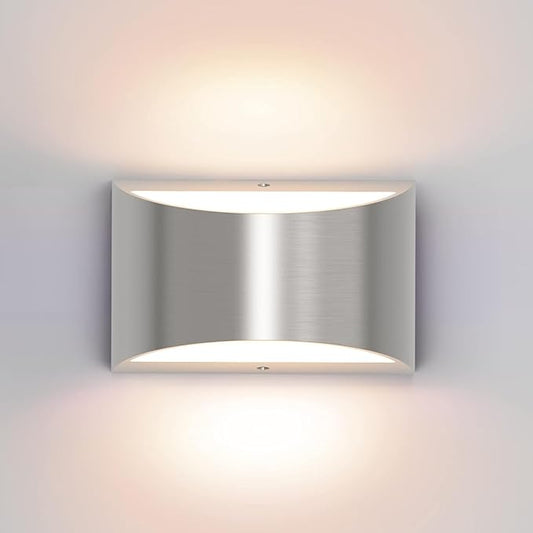 Aipsun Nickel Modern LED Wall Sconce Hardwired Indoor Wall Lights 1 Pack Up and by Aipsun