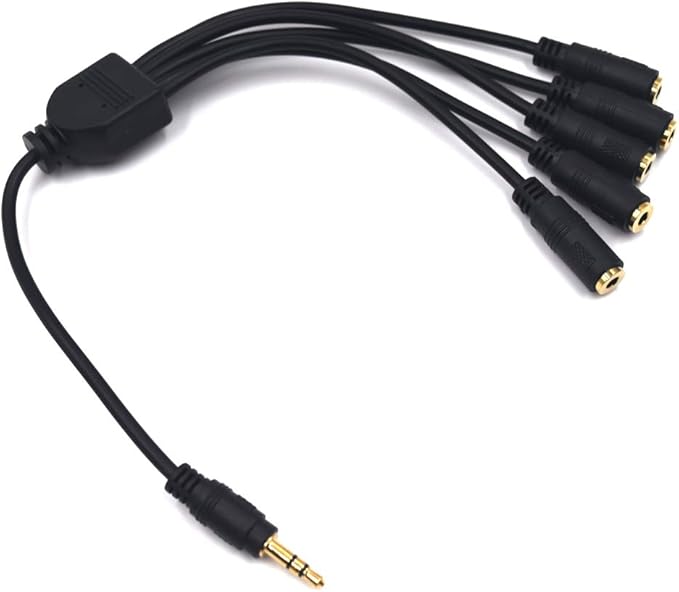Kework 12 Inch 1/8” 3.5mm TRS Splitter Audio Cable, 1 Male to 5 Female 3.5mm - Image 5