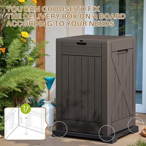 devoko 48 gallon package delivery box outdoor secure, side view