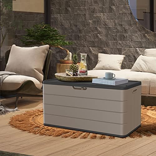 mrosaa resin deck storage box, 85 gallon outdoor, package contents