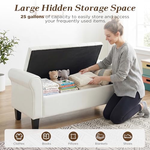 ecotouge 55" storage ottoman bench for living room on a desk or shelf