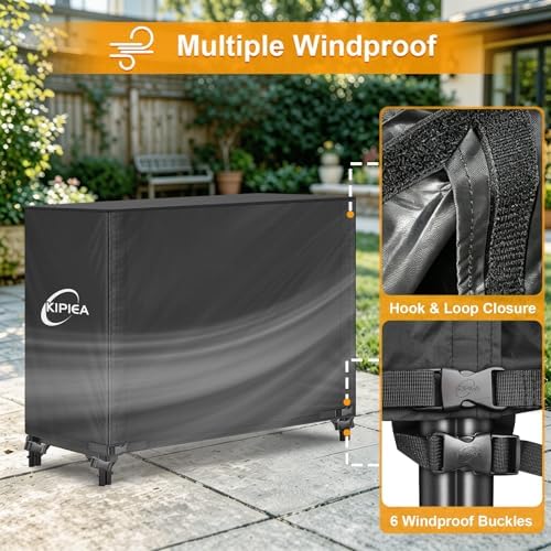 kipiea 4ft waterproof firewood storage log rack cover, side view