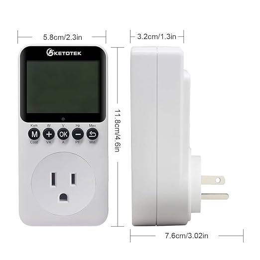 KETOTEK Watt Meter Plug-in Socket Power Meter, Kilowatt Wattage Voltage Tester - Image 6