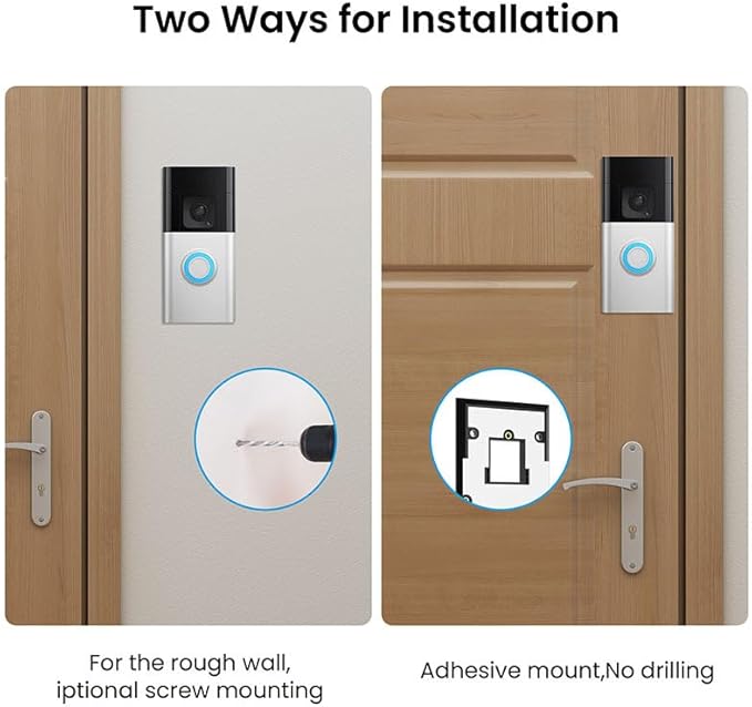 No-Drill Adhesive Mount for Ring Video Doorbell, Doorbell Bracket for Home - Image 8