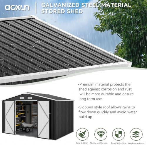 aoxun 10x8 ft shed outdoor storage shed with, package contents