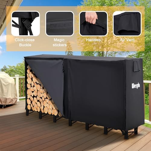 werph 8ft firewood rack outdoor, heavy duty firewood, package contents