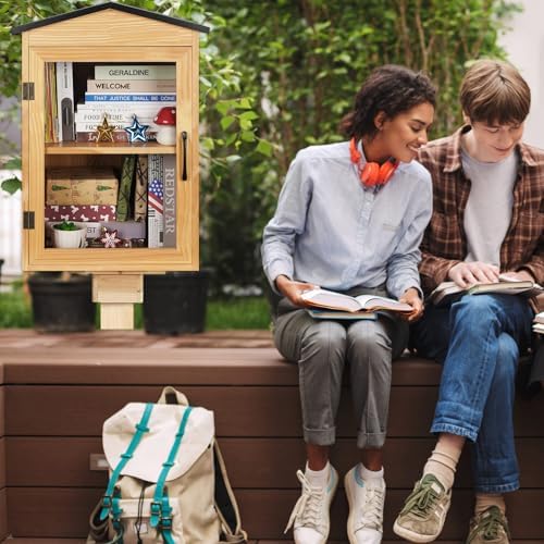 2-tier outdoor library outdoor book box storage, 16x14x25, package contents