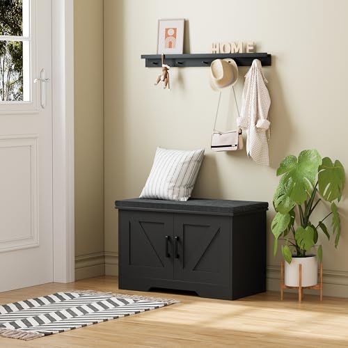 homsho farmhouse shoe storage bench with 2 barn, package contents