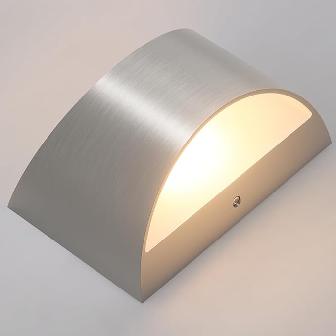 Aipsun Nickel Modern LED Wall Sconce Hardwired Indoor Wall Lights 1 Pack Up and - Image 2