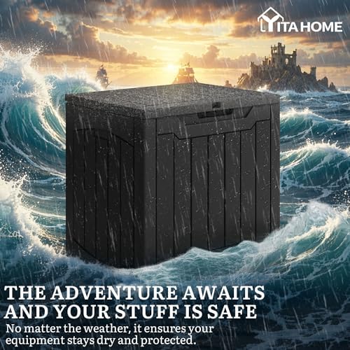 yitahome 31 gallon deck boxes set of 2 showing dimensions