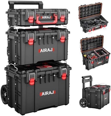 airaj rolling tool box with wheels heavy duty, main product view