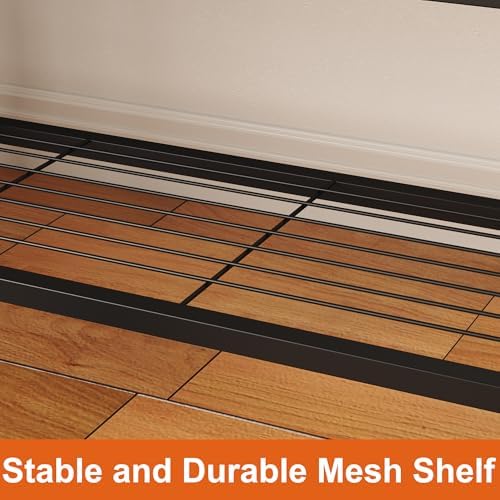 homefort shoe bench, modern industrial shoe storage bench, front angle view
