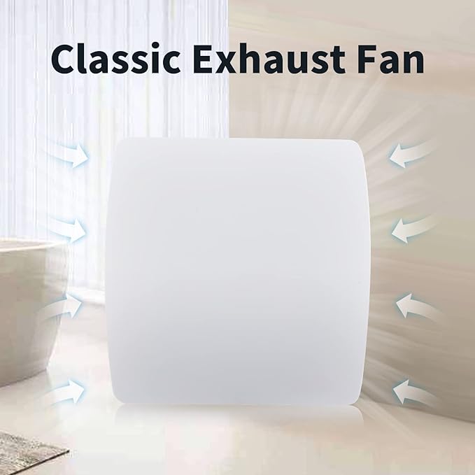 Zeyzer Exhaust Fan 110 CFM 1.0 Sones 5.9" Duct White Square Quiet Powerful - Image 4