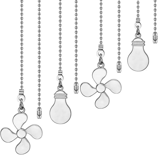 ZE-268S6- Ceiling Fan Pull Chain Set, 12 Inch Nickel, 4 Pieces Fan and Light by PRODUCT