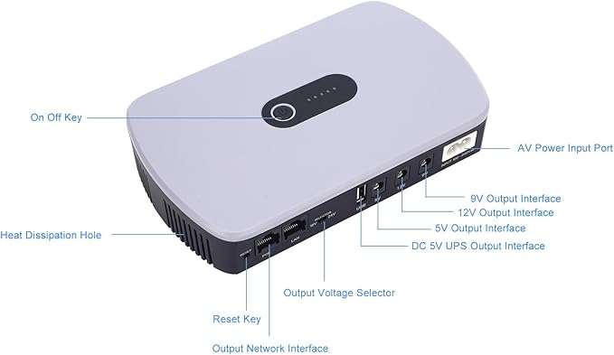 UPS Battery Backup Uninterruptible Power Supply 10400mAh Large Capacity DC - Image 4