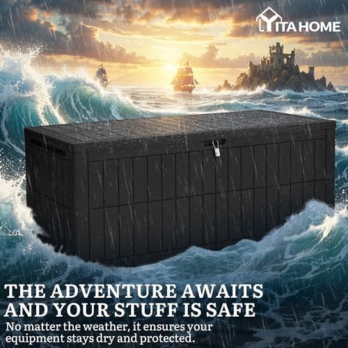 yitahome 240 gallon large outdoor storage box xxl, side view
