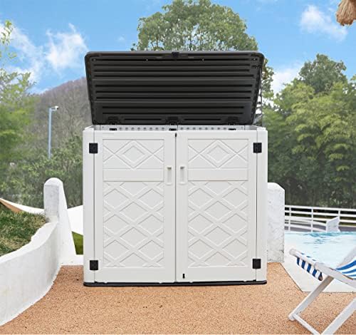 mrosaa resin outdoor storage shed, 38 cu.ft outdoor, side view