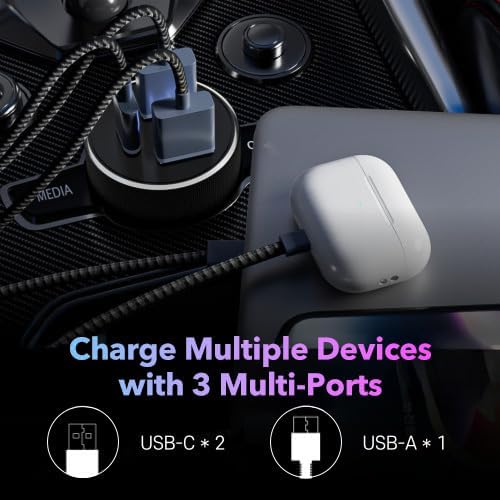 OLG 100W Car Charger – 3 Port Cargador para Carro – Cigarette Lighter USB Fast - Image 5