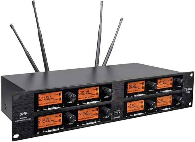 Wireless Microphone System Pro Audio 8 Channel UHF 8 Lavalier Bodypacks 8 Lapel - Image 3