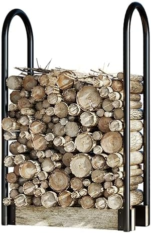 fire beauty adjustable firewood rack, indoor outdoor log showing dimensions