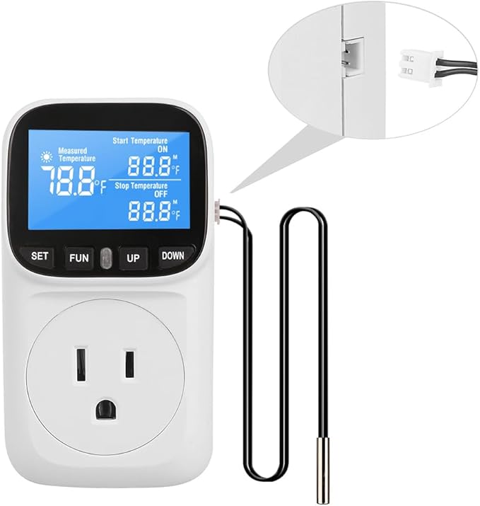 Diymore Plug in Digital Thermostat Temperature Controller, 120V / 15A, - Image 7