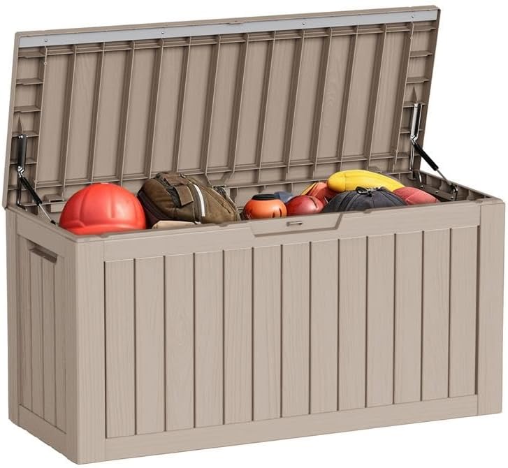 80 gallon outdoor deck box, lockable waterproof outdoor, main product view
