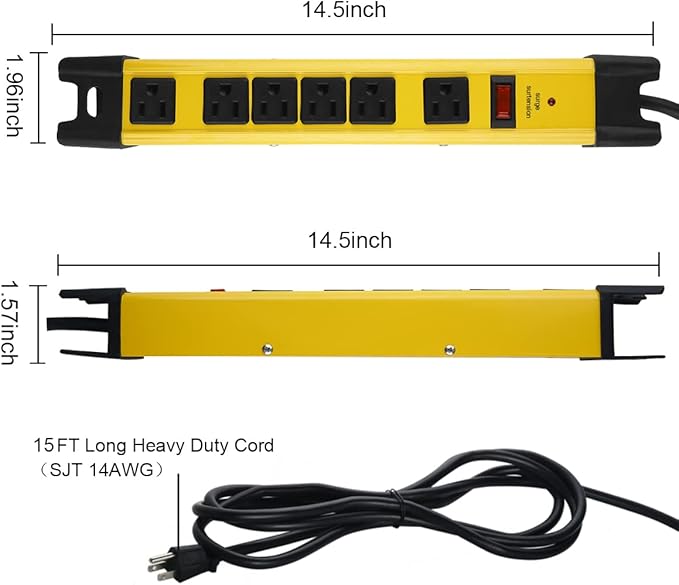 Heavy Duty Power Strip Surge Protector - Image 3