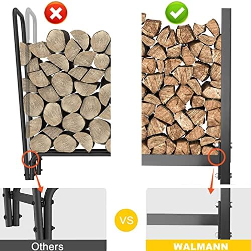 walmann 8ft firewood rack with cover, heavy duty on a desk or shelf