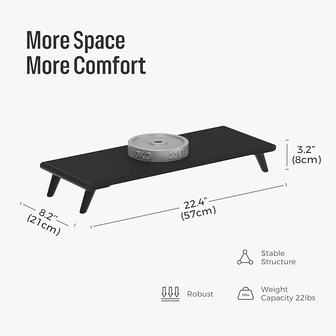 loukin Monitor Stand Riser for Desk, 22.4" x 8.3" Larger Computer Stand for - Image 2