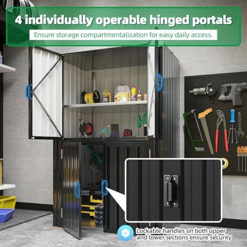 aecojoy outdoor storage cabinet waterproof, 70'' large vertical, close-up detail