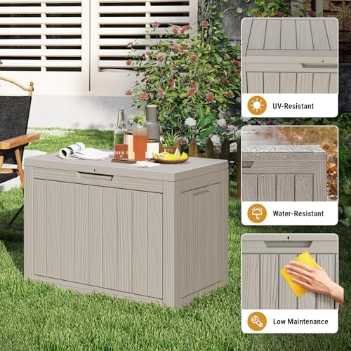 mars villa 45 gallon deck box, outdoor storage showing dimensions