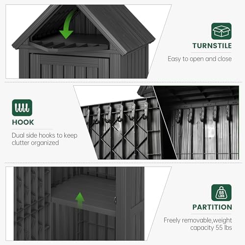 bifanuo storage shed outdoor storage cabinet with removable shown in use
