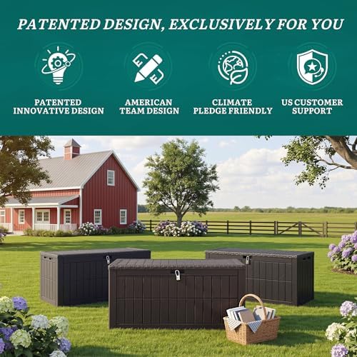yitahome 110 gallon outdoor deck box, view 9
