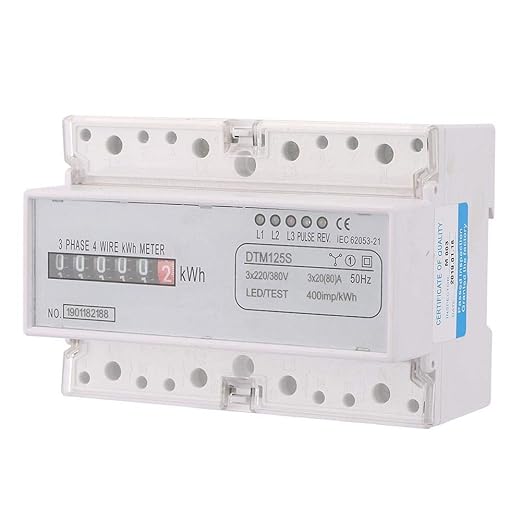 3 Phase Energy Meter Electric Power Meter, 220/380V 20-80A Kilowatt Hour KWH by Fafeicy