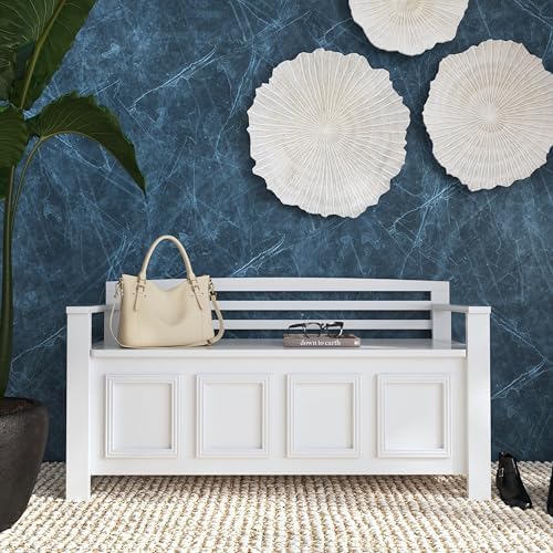 linon laredo storage bench, side view
