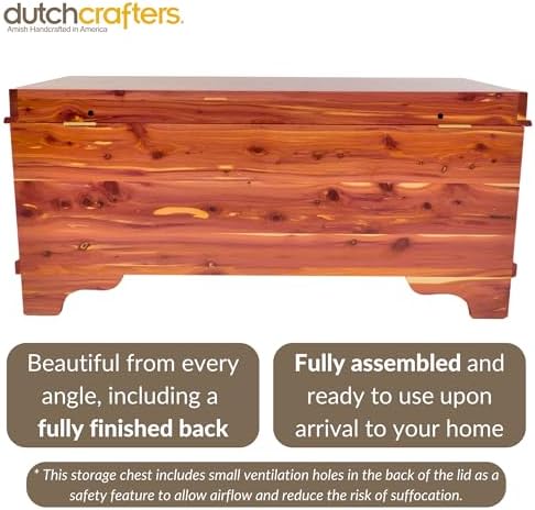 dutchcrafters cedar wood blanket storage for living room, view 9
