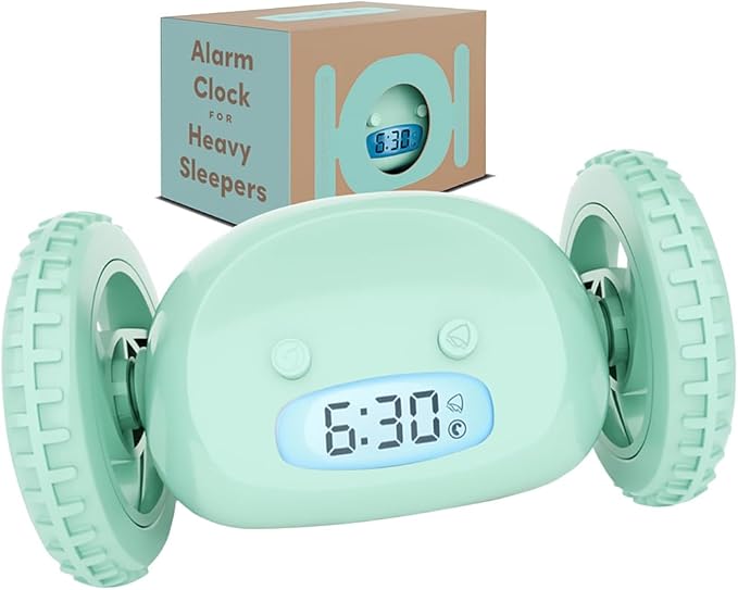 CLOCKY Extra Loud Alarm Clock for Heavy Sleepers on Wheels Rolls Runs Away by Clocky