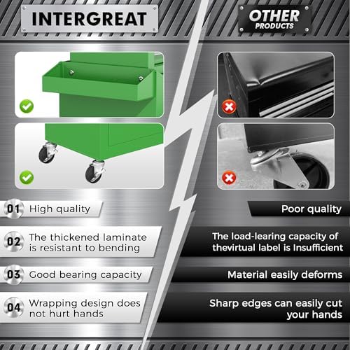 intergreat rolling tool chest, 5-drawer tool box organizer, package contents