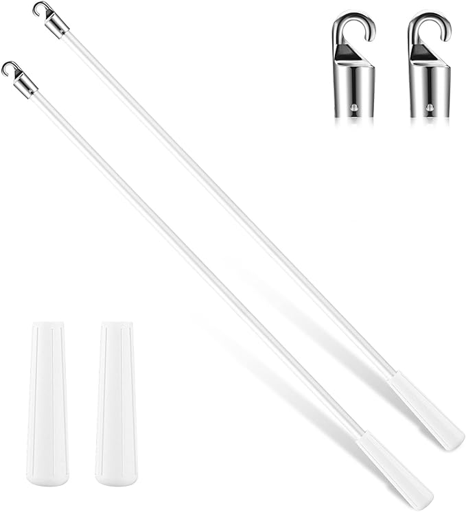 Bokon 2 Pieces White Fiberglass Blind Wand Vertical Blinds Stick Replacement by Bokon