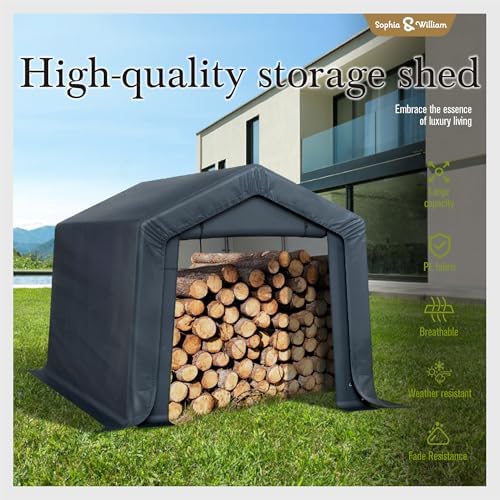 sophia & william storage shed, 8x12 ft portable, package contents
