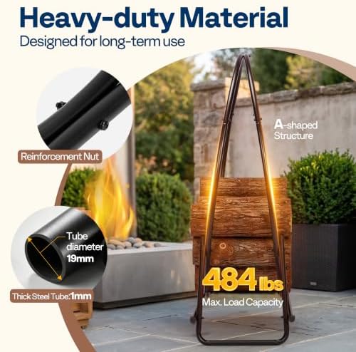 vivohome 40 inches firewood log rack hoop(only rack), close-up detail