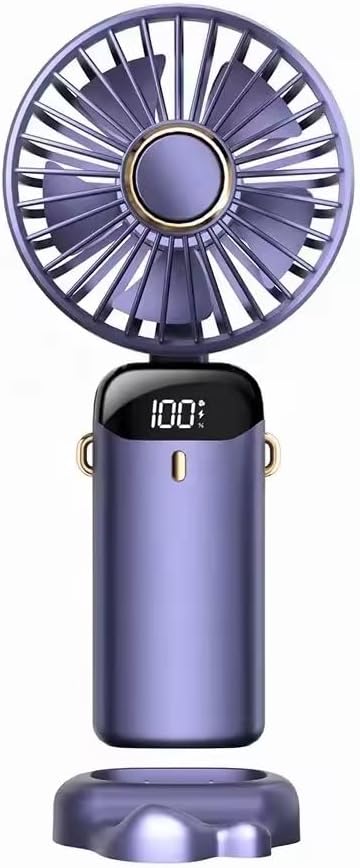 AMPMG LED Digital Display Rechargeable Fan – Portable Handheld & Desk Fan by Unknown