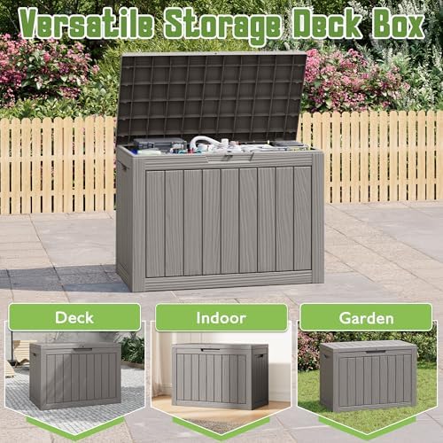 outdoor storage waterproof deck box for patio (45, side view