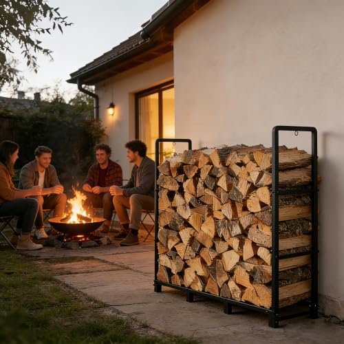 facka 4ft firewood rack outdoor, metal wood rack, package contents