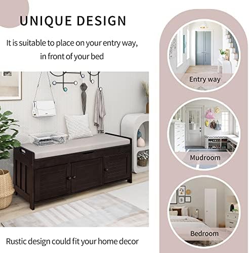 softsea storage bench with 3 shutter shaped doors, view 9