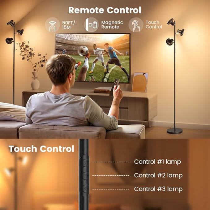SIBRILLE 36W LED Tree Floor Lamp, Modern Dimmable Standing Lamp - Image 6