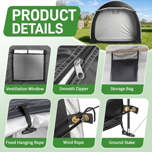 outvita portable bike tent cover for 4-5 bikes, side view