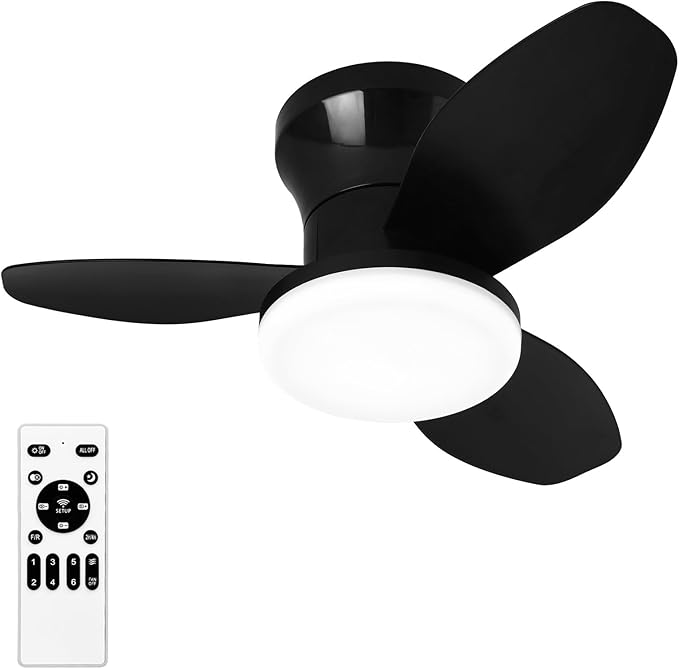 Glowall Small Ceiling Fan with Lights, Reversible Quiet DC Motor, 3 Blades by Glowall